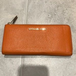 Orange Michael Kors wallet